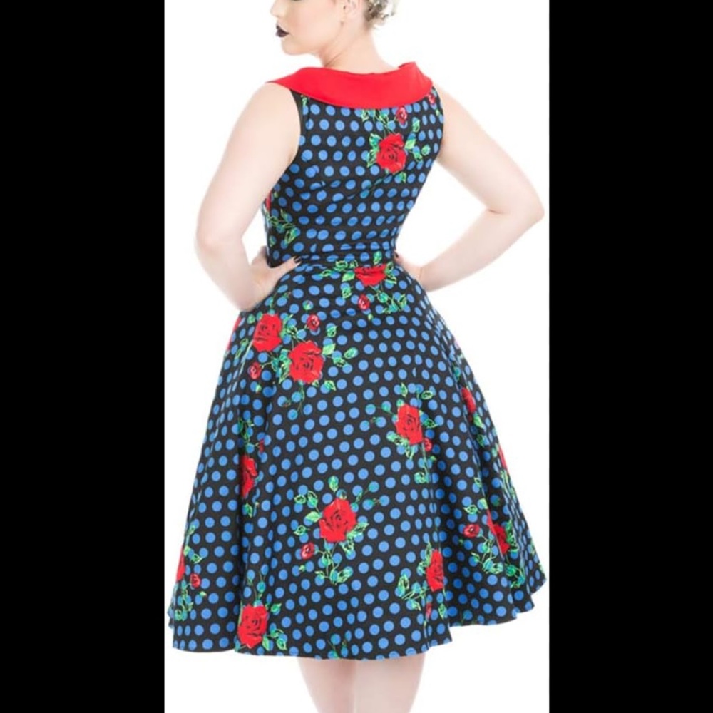 Heart & Roses Rose Marie Polka Dot Bow Swing Dress